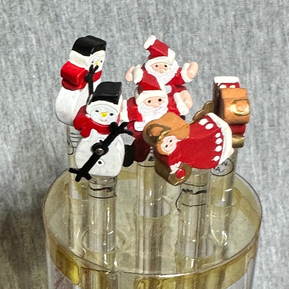 Boston Warehouse Whirligig Swizzle Sticks 12pc Holiday Santa Snowman Angel